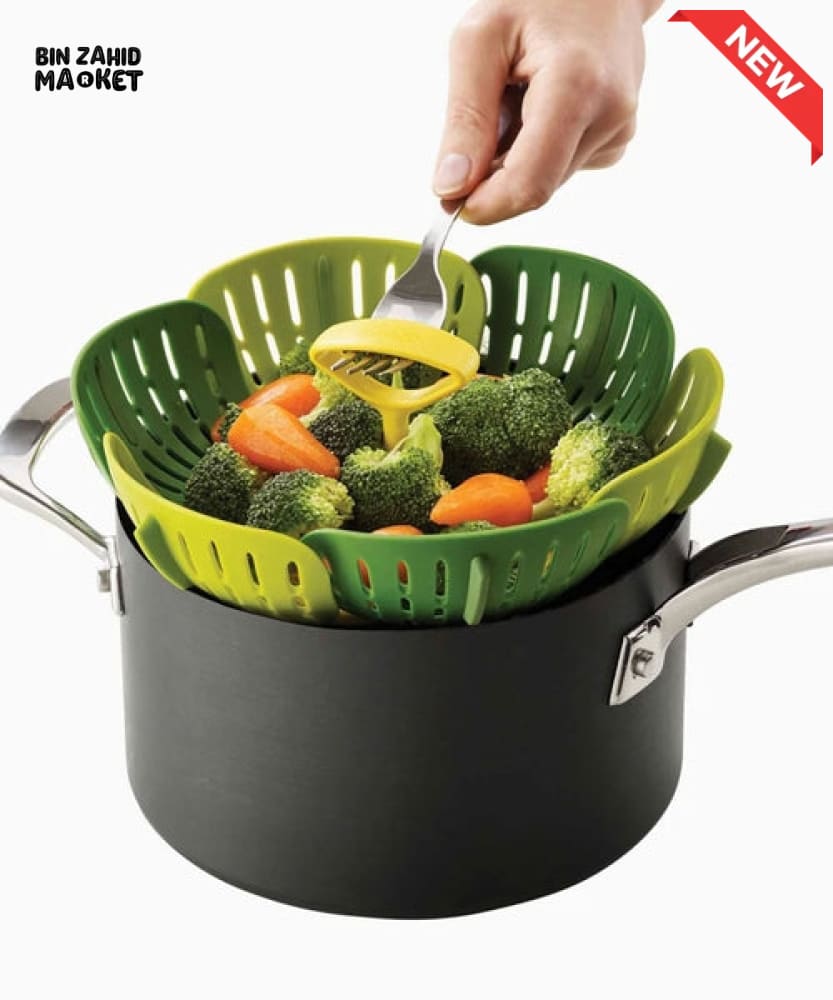 FOLDABLE STEAMER COOKING BASKET – MULTIFUNCTIONAL VEGETABLE DUMPLING & FOOD STEAMER FOR POTS & PANS