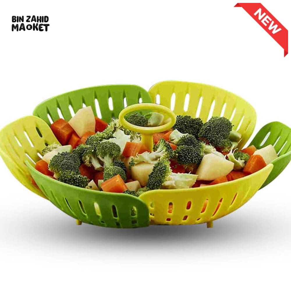FOLDABLE STEAMER COOKING BASKET – MULTIFUNCTIONAL VEGETABLE DUMPLING & FOOD STEAMER FOR POTS & PANS