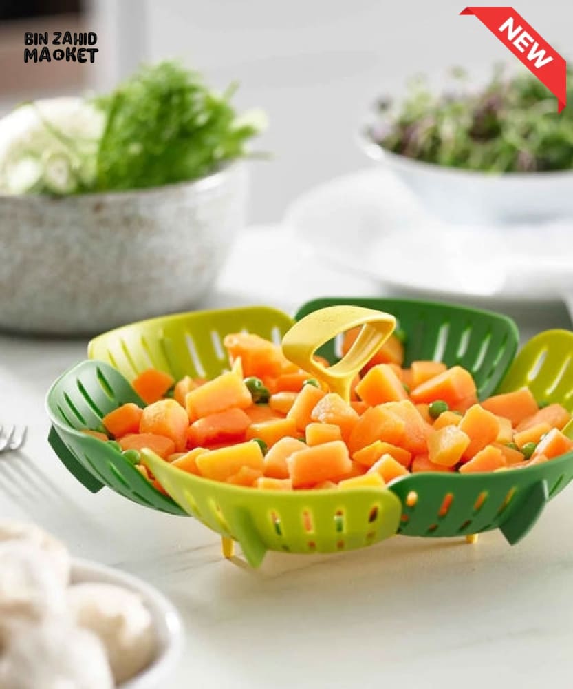 FOLDABLE STEAMER COOKING BASKET – MULTIFUNCTIONAL VEGETABLE DUMPLING & FOOD STEAMER FOR POTS & PANS