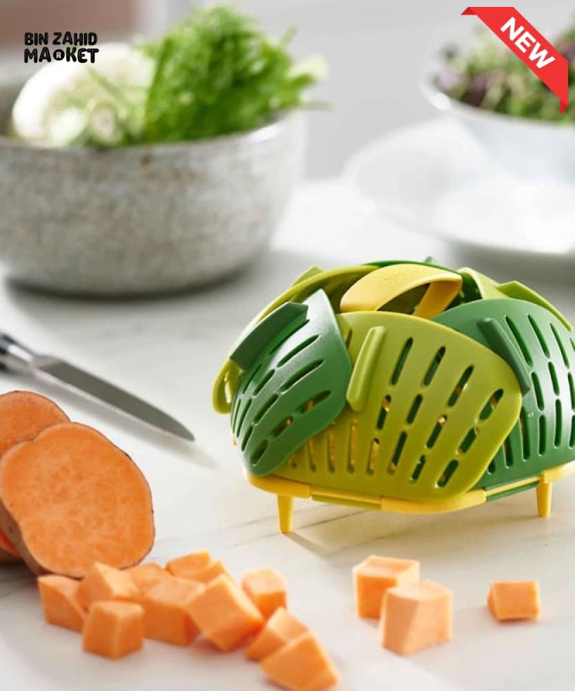FOLDABLE STEAMER COOKING BASKET – MULTIFUNCTIONAL VEGETABLE DUMPLING & FOOD STEAMER FOR POTS & PANS