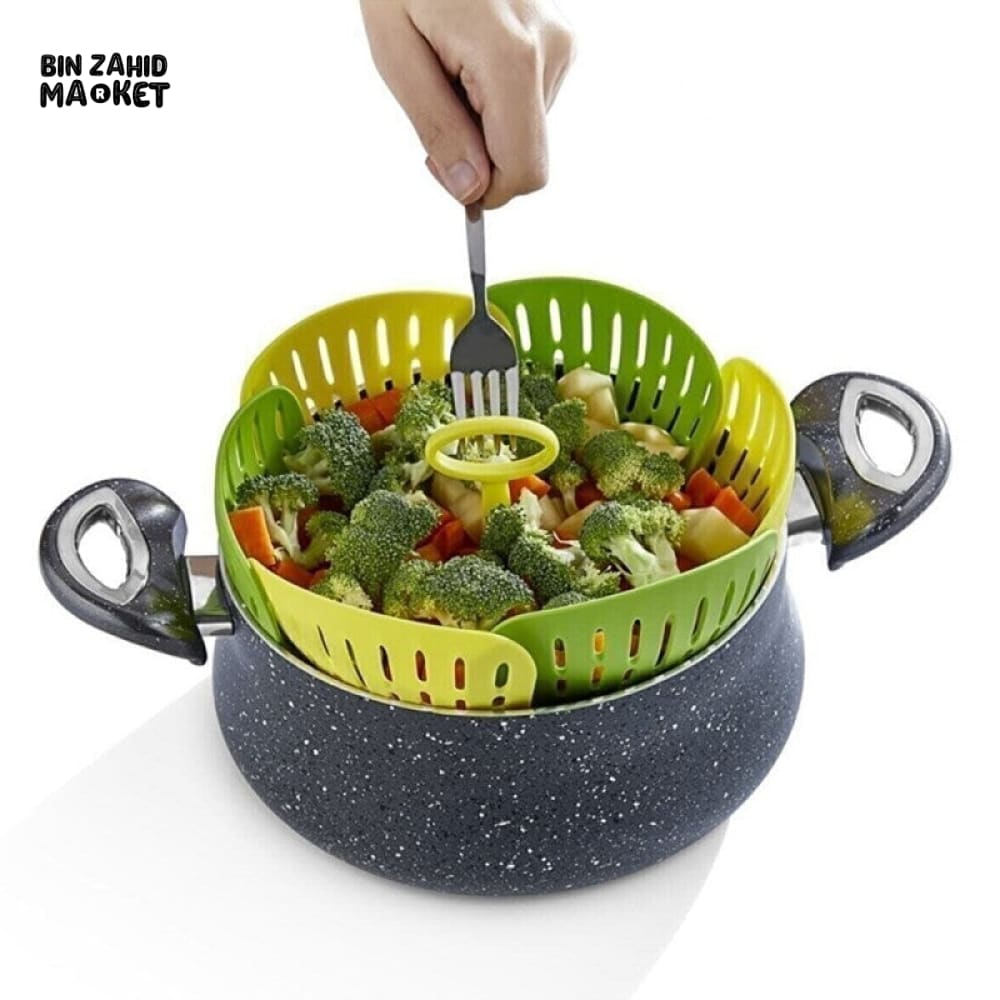 FOLDABLE STEAMER COOKING BASKET – MULTIFUNCTIONAL VEGETABLE DUMPLING & FOOD STEAMER FOR POTS & PANS