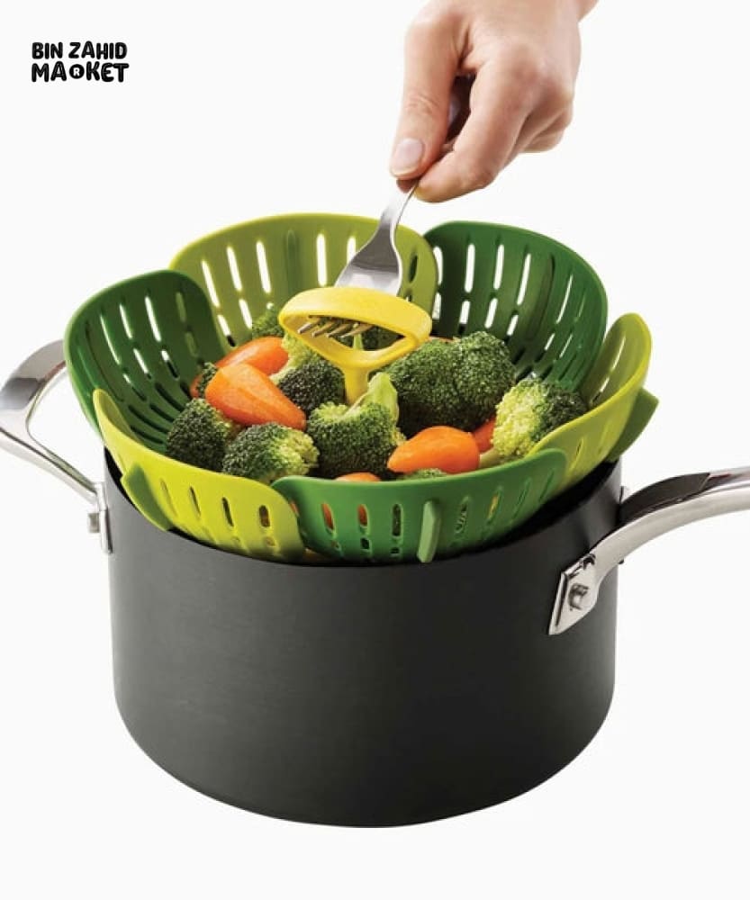 FOLDABLE STEAMER COOKING BASKET – MULTIFUNCTIONAL VEGETABLE DUMPLING & FOOD STEAMER FOR POTS & PANS