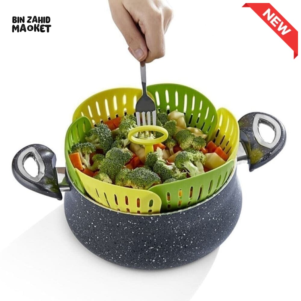 FOLDABLE STEAMER COOKING BASKET – MULTIFUNCTIONAL VEGETABLE DUMPLING & FOOD STEAMER FOR POTS & PANS
