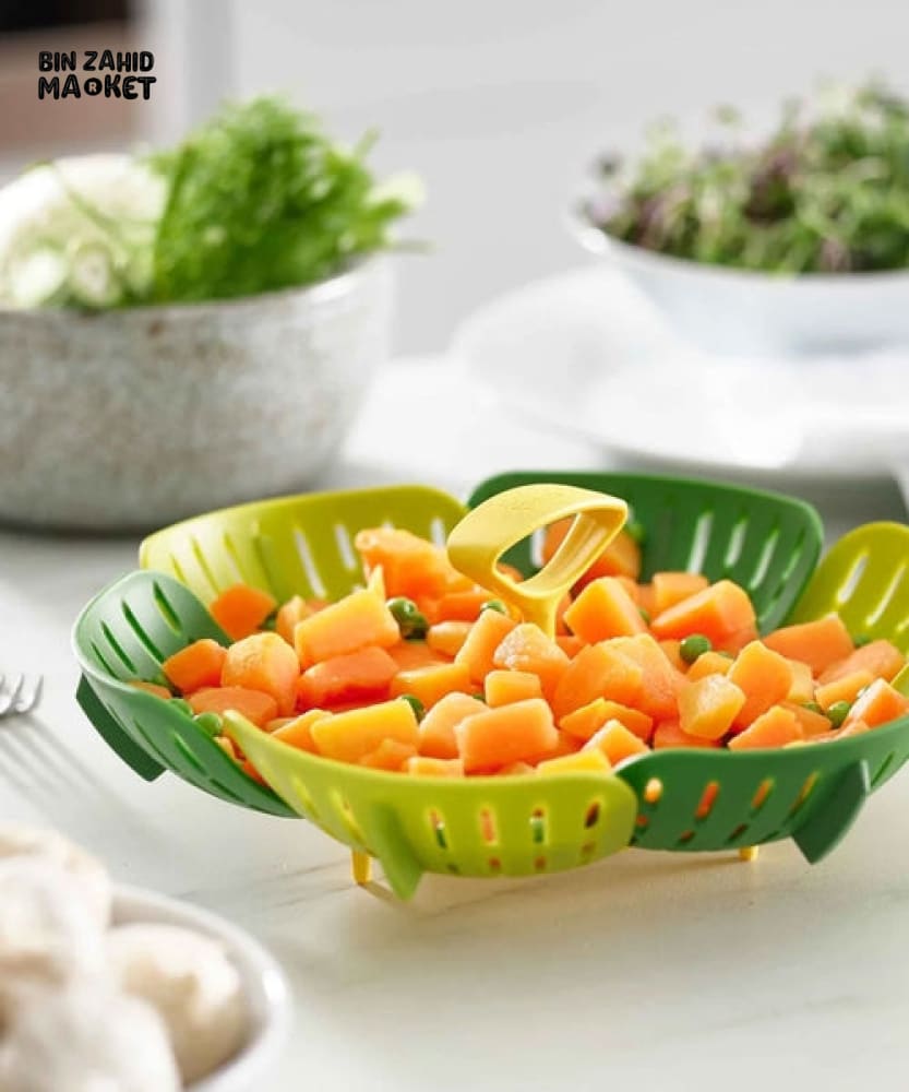 FOLDABLE STEAMER COOKING BASKET – MULTIFUNCTIONAL VEGETABLE DUMPLING & FOOD STEAMER FOR POTS & PANS
