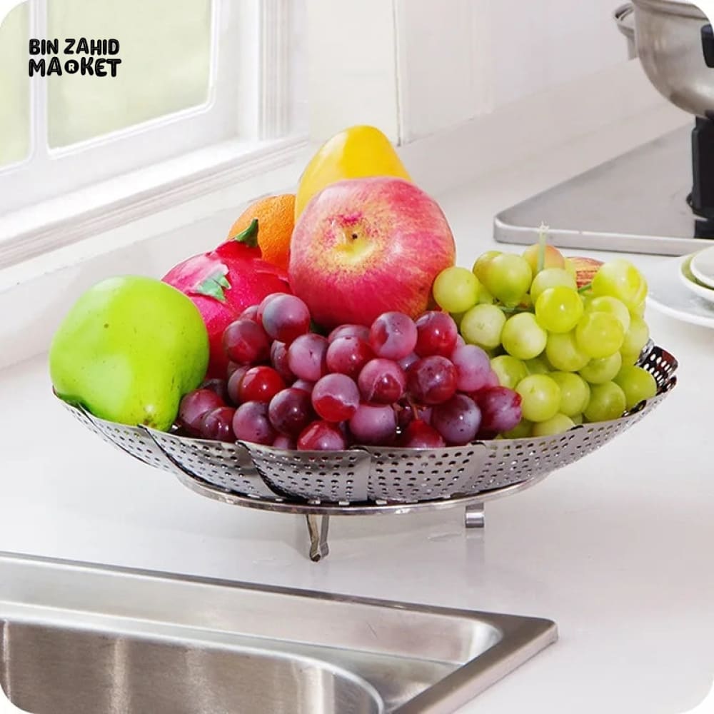 FOLDABLE STEEL STEAMING TRAY