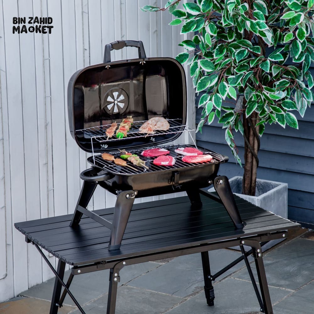 FOLDABLE TABLE TOP BARBEQUE GRILL