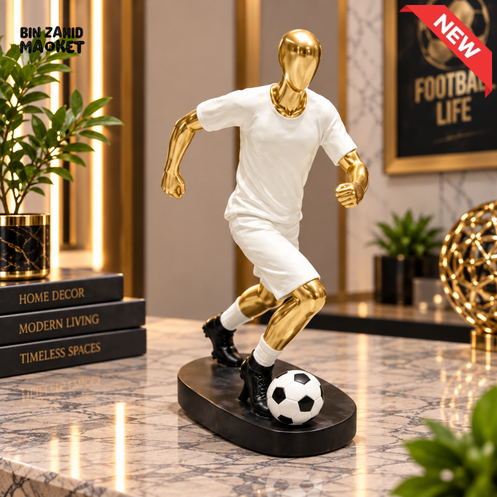 FOOTBALL PLAYER ACTION SCULPTURE DECOR