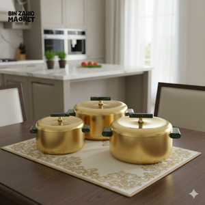 FORVEVER GOLD LUXURIOUS 3 PIECES HOT POT SET - GOLD GREEN