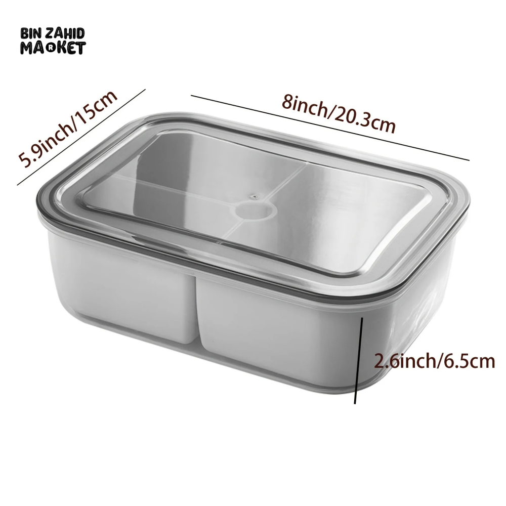 FRIDGE ORGANIZER, DIVIDED VEGETABLE & MEAT BOX, FOOD-GRADE, MICROWAVEABLE.
