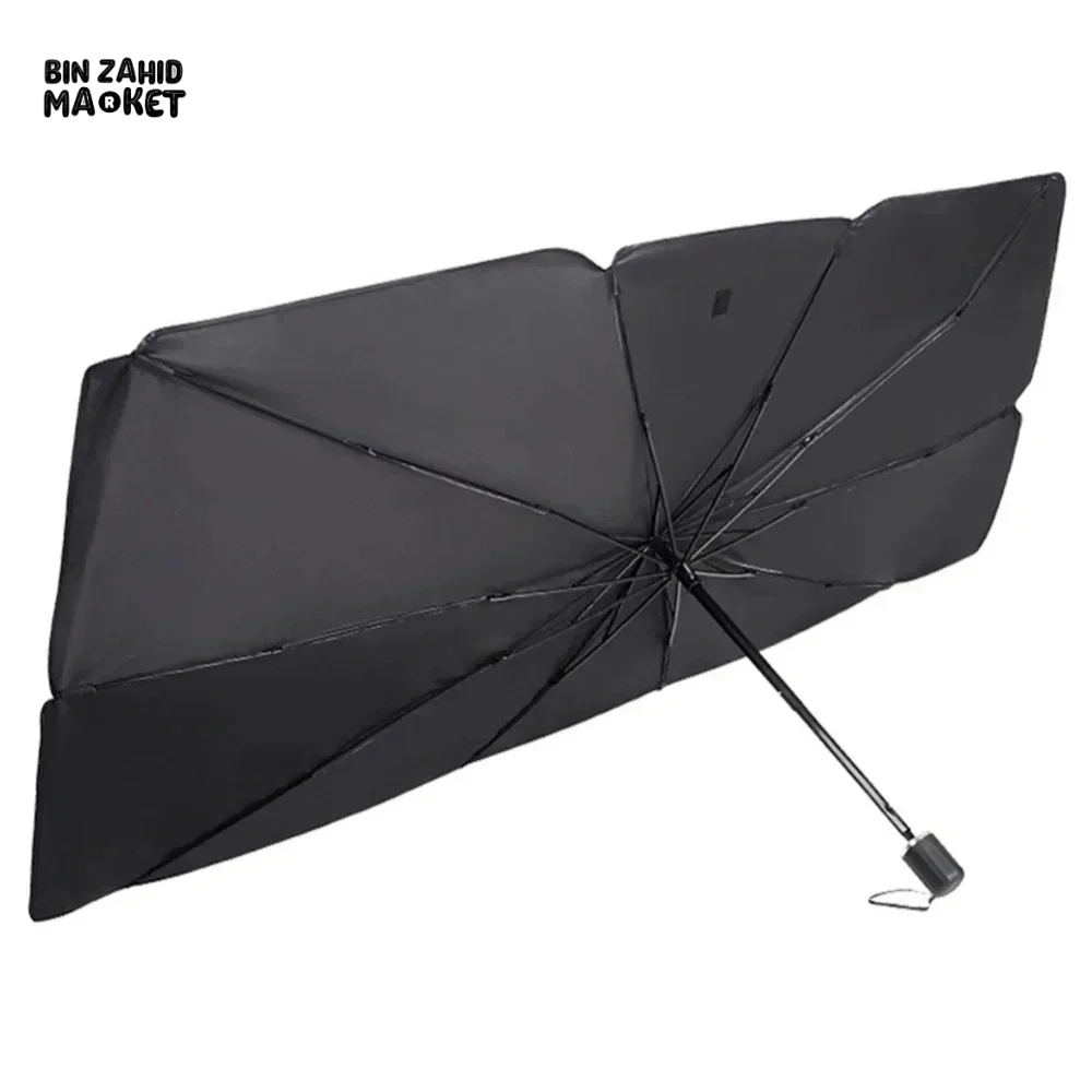 FRONT WINDSHIELD SUNSHADE – COMPACT CAR UMBRELLA FOR SUN & HEAT PROTECTION
