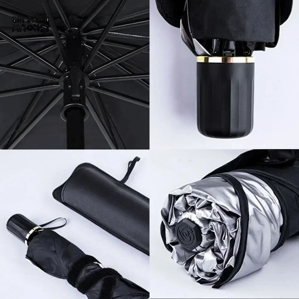 FRONT WINDSHIELD SUNSHADE – COMPACT CAR UMBRELLA FOR SUN & HEAT PROTECTION