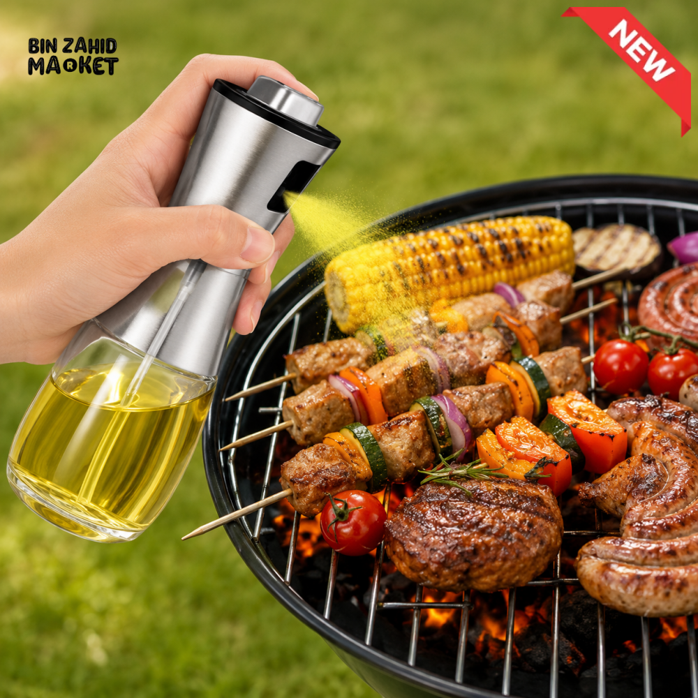 GLASS COOKING OIL SPRAY BOTTLE WITH STAINLESS STEEL SPRAYER