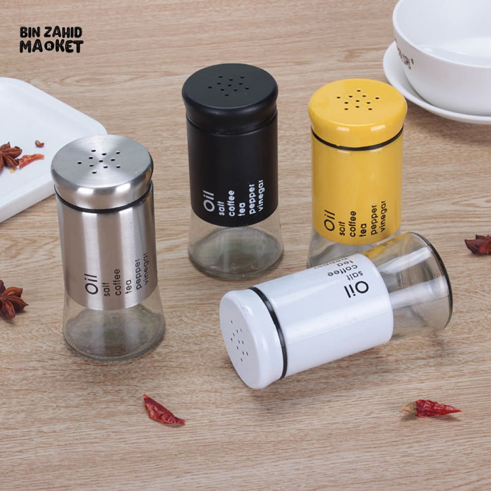 GLASS SPICE BOTTLE WITH HOLES – SALT & SEASONING SHAKER FOR KITCHEN & BBQ