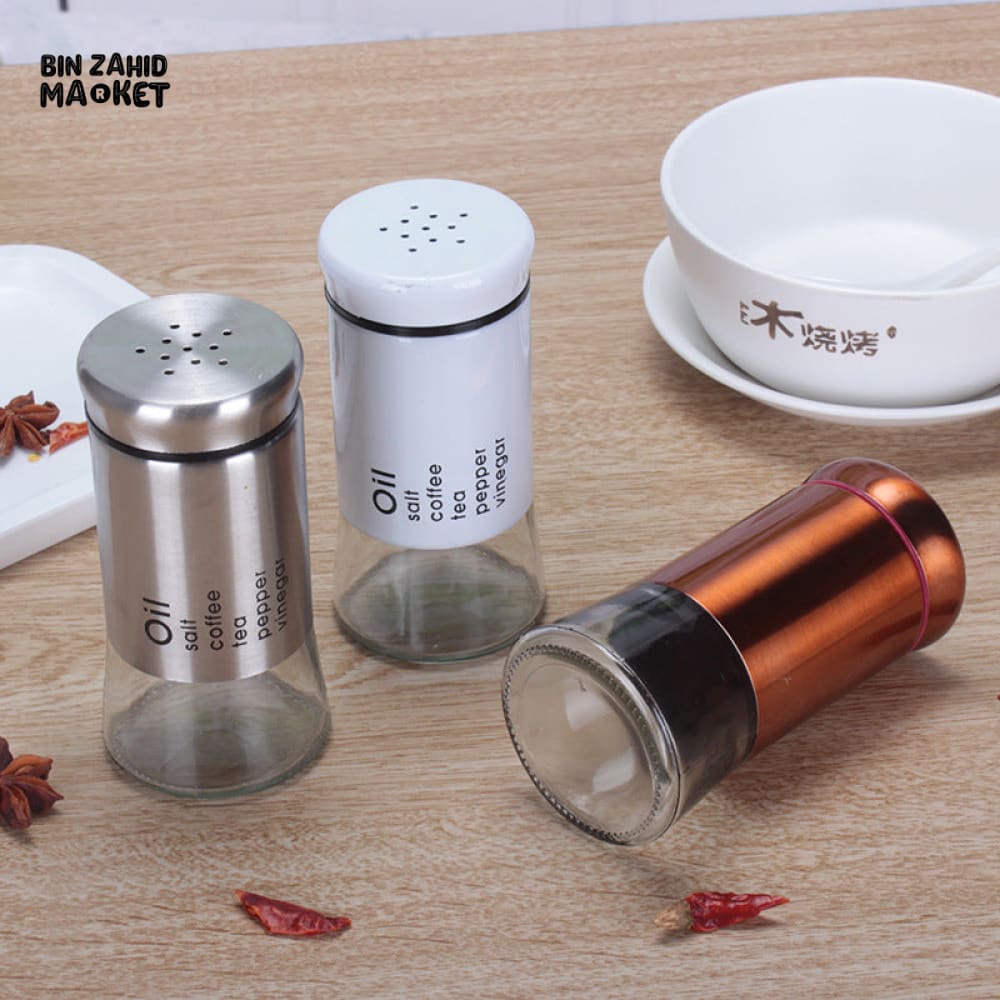GLASS SPICE BOTTLE WITH HOLES – SALT & SEASONING SHAKER FOR KITCHEN & BBQ