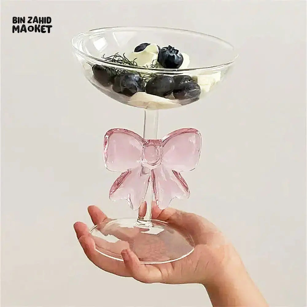 Pink Bow Dessert Glass