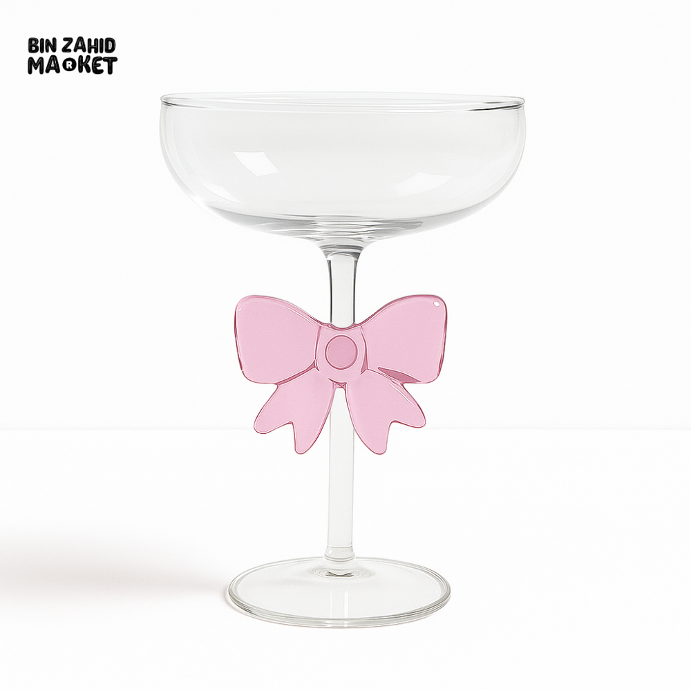 Pink Bow Dessert Glass