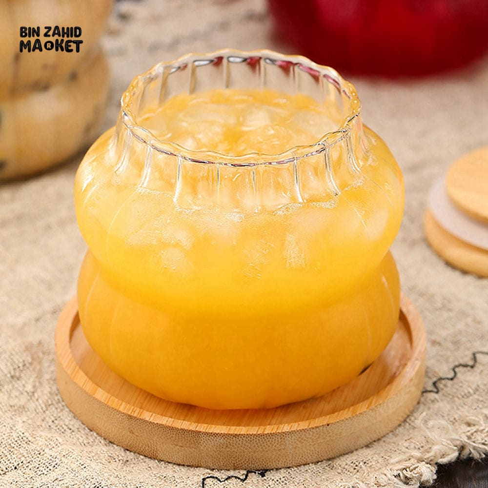 GLASSLUX REUSABLE GLASS CUP SET 350ML – BAMBOO LID GLASS STRAW FOR COLD DRINKS