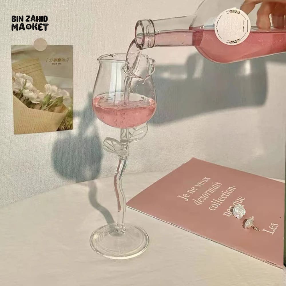 Rose Flower Shaped Glass