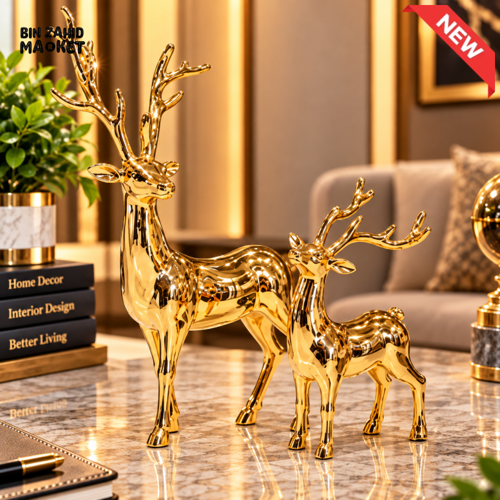 GOLDEN DEER DECORATIVE SHOWPIECE SET
