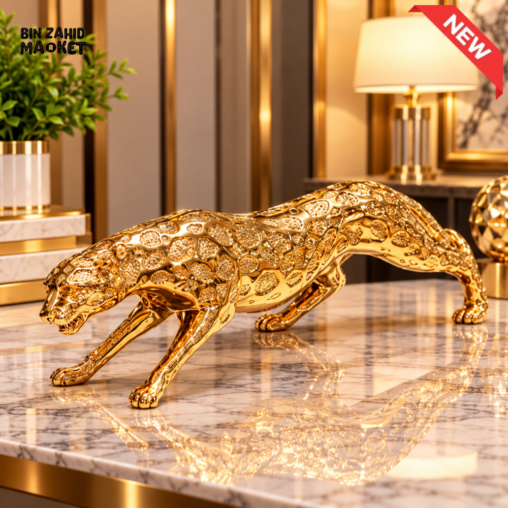 GOLDEN LEOPARD DECORATIVE SHOWPIECE