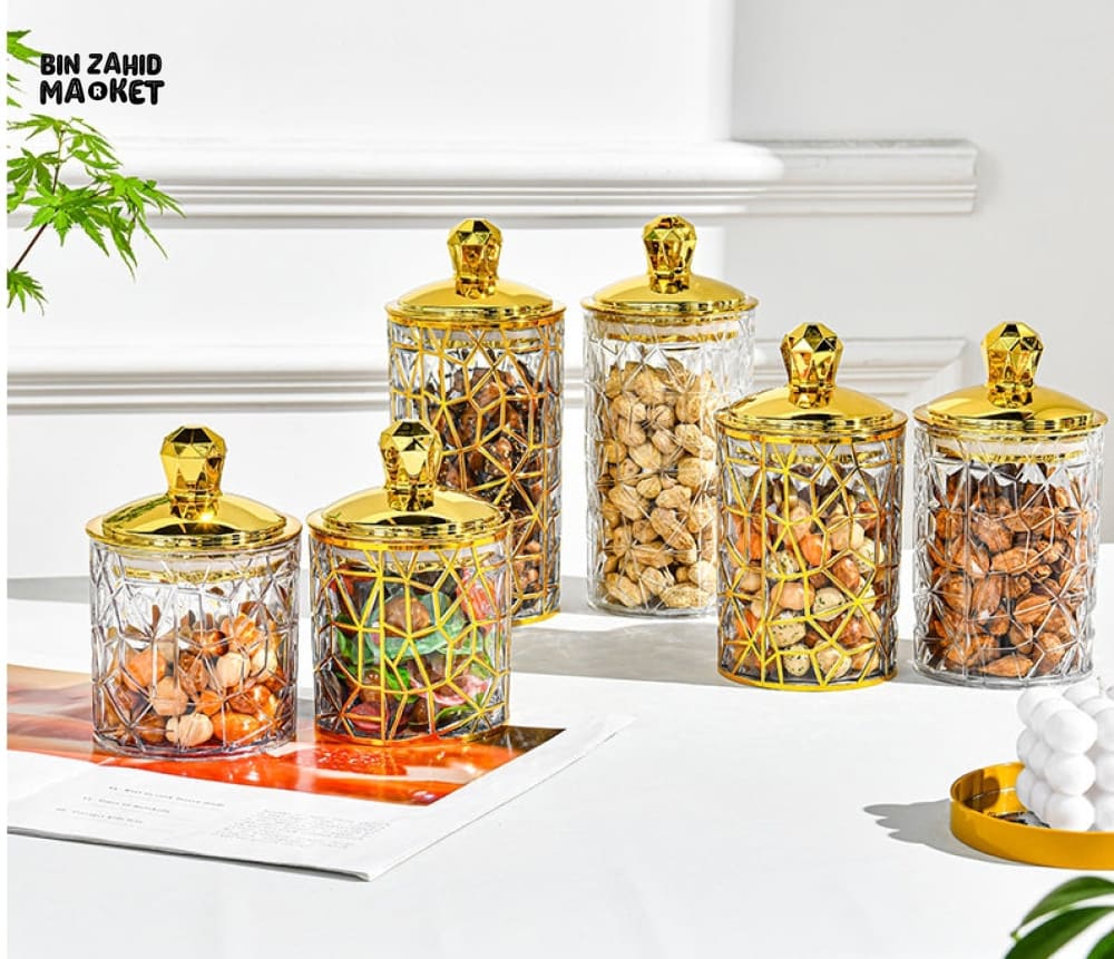 GOLDEN LID SET OF 3 SEALED JAR