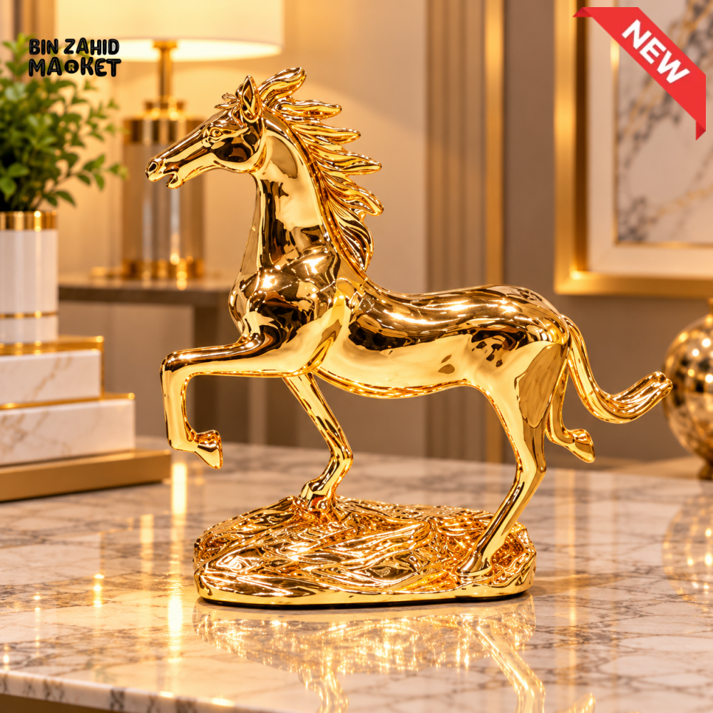 GOLDEN RUNNING HORSE DECORATIVE SHOWPIECE