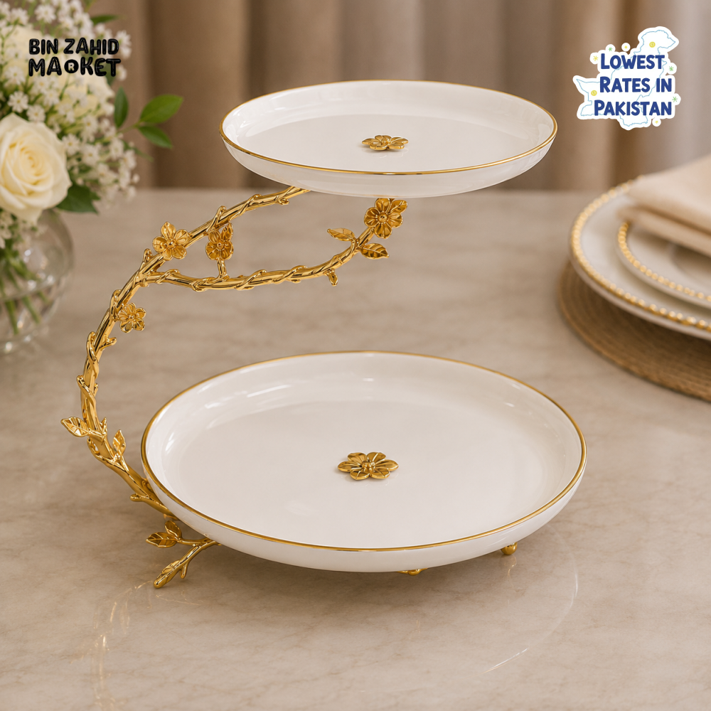 GOLDLUXA 2-TIER SERVING STAND
