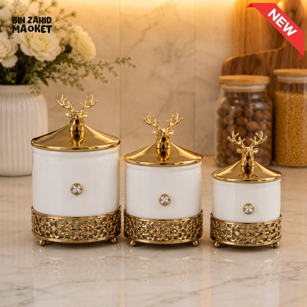 GOLDLUXA 3 PCS GLASS CANDY SET