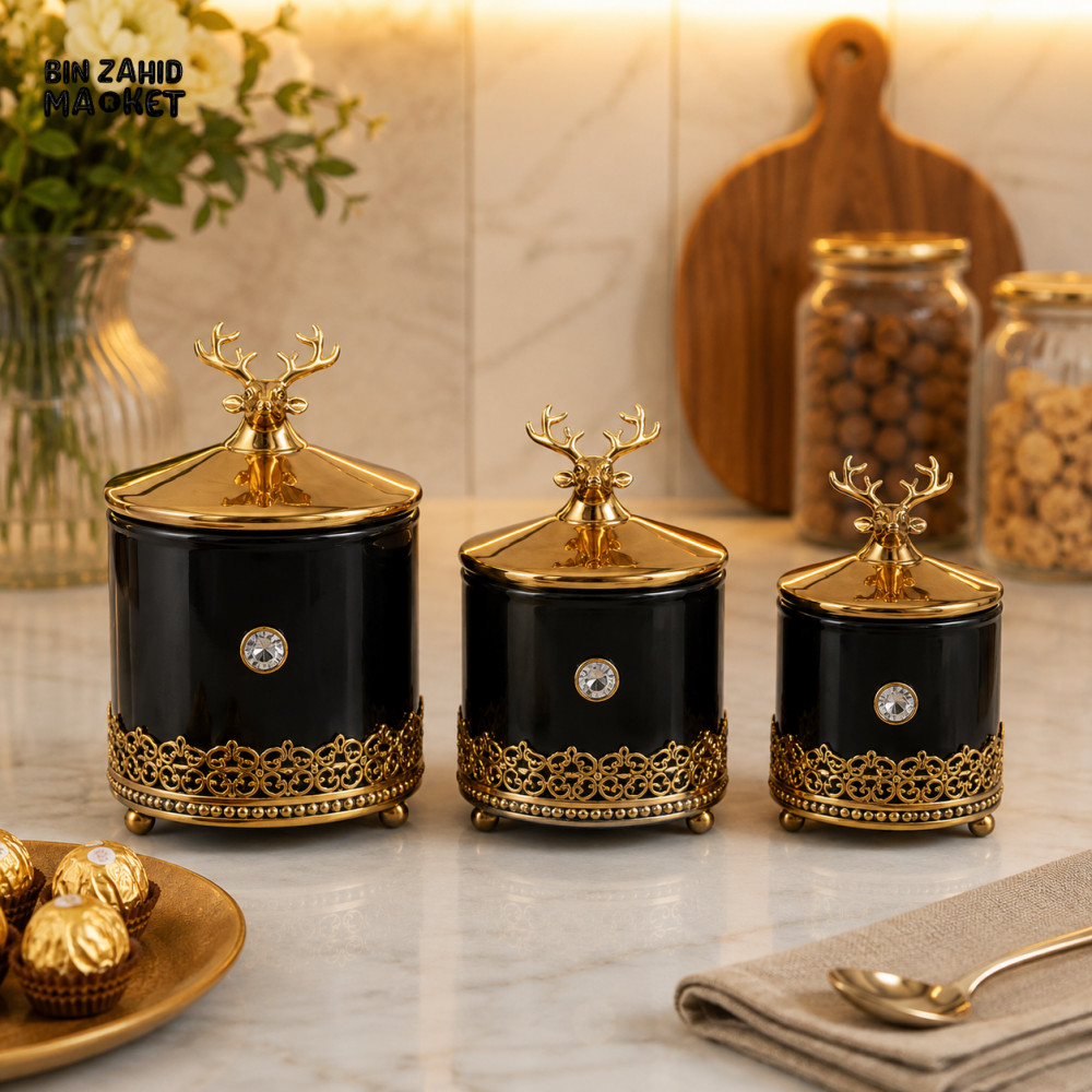 GOLDLUXA 3 PCS GLASS CANDY SET