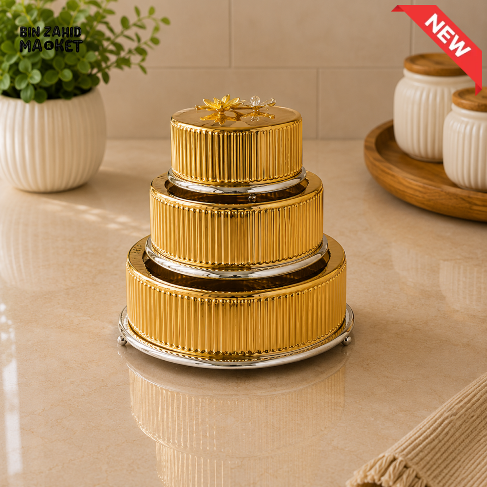 GOLDLUXA 3-PIECE ROUND STORAGE BOX SET - CIRCLE SHAPE