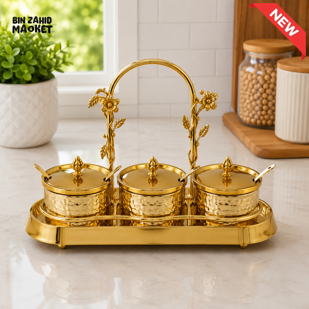 GOLDLUXA GOLD CONDIMENT SERVER SET