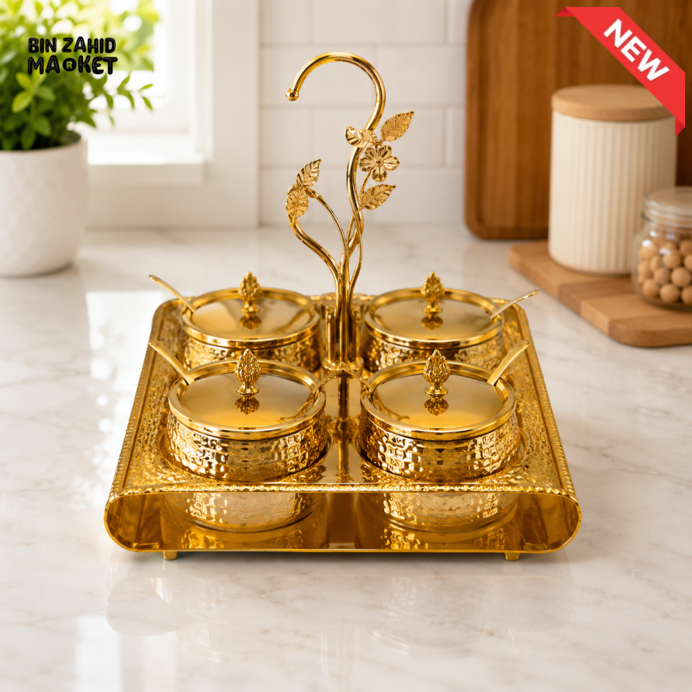 GOLDLUUXA GOLD CONDIMENT SERVER SET