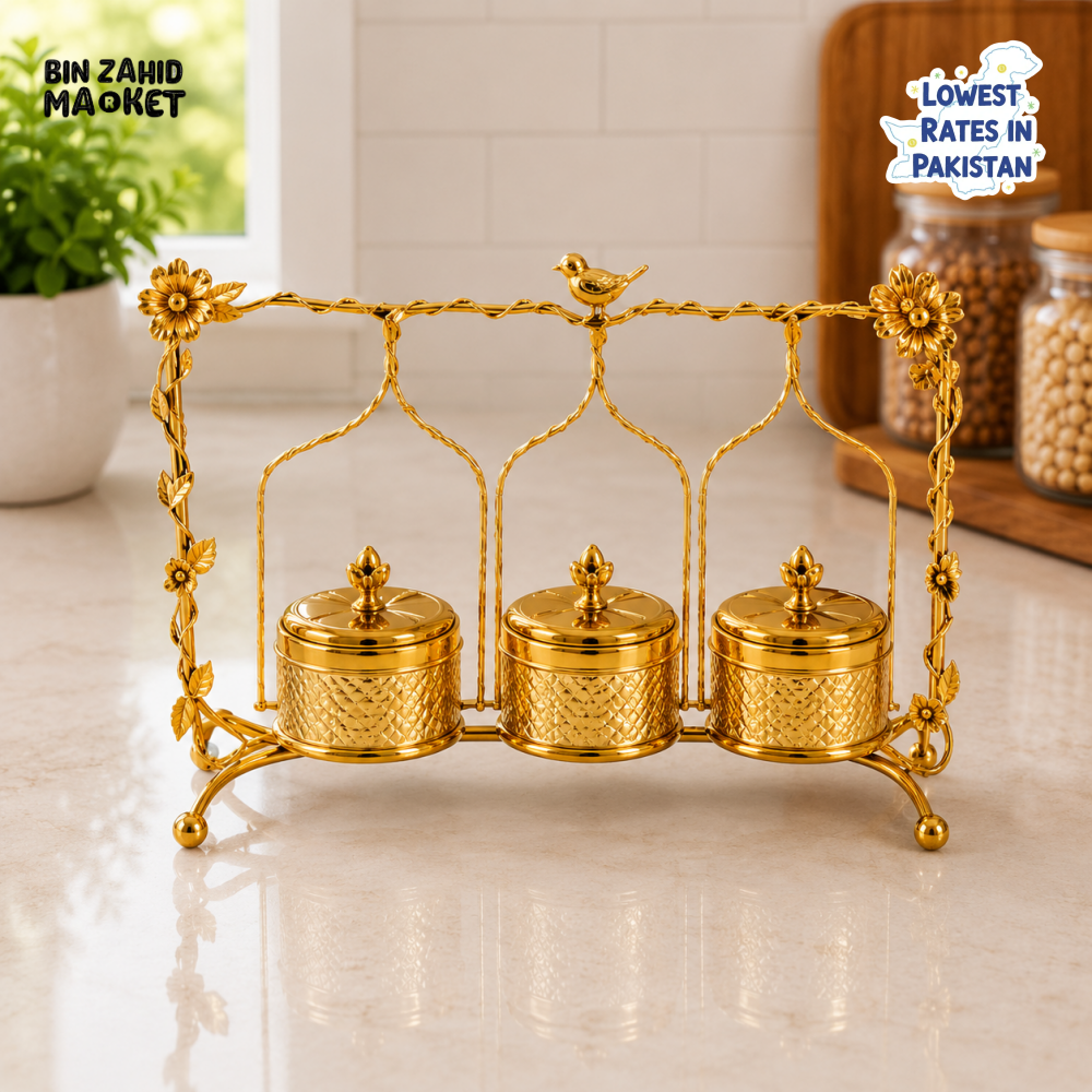 GOLDLUXA GOLD CONDIMENT SERVER SET