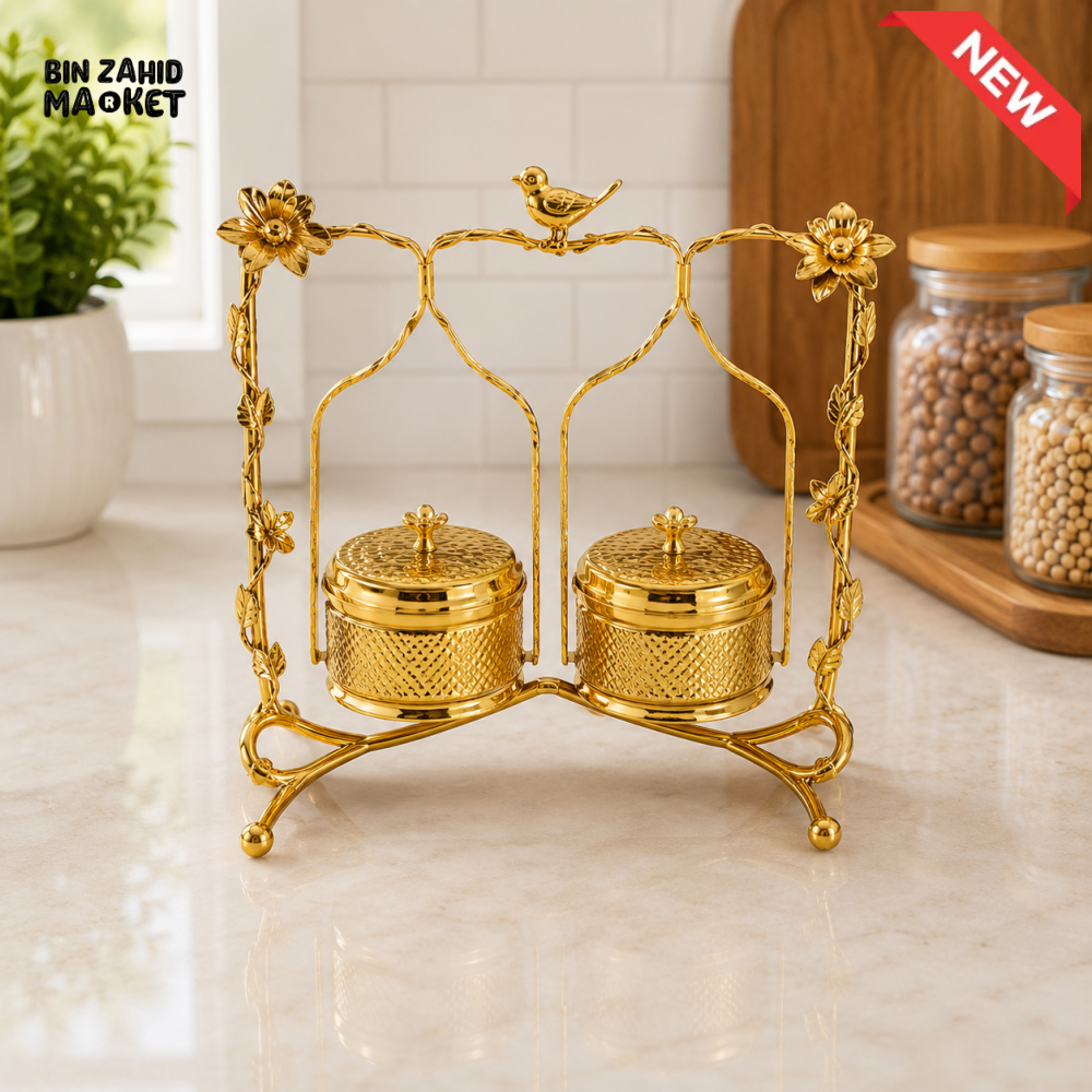 GOLDLUXA GOLD CONDIMENT SERVER SET