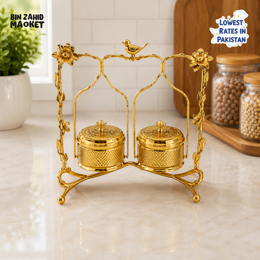 GOLDLUXA GOLD CONDIMENT SERVER SET