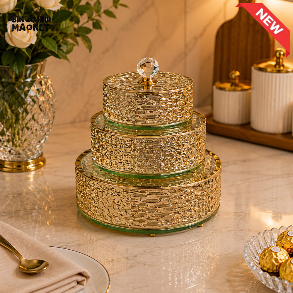 GOLDLUXA HAMMERED CRYSTAL 3 PCS CANDY SET