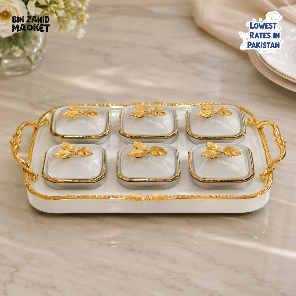 GOLDLUXA LUXURY 6-PIECE CONDIMENT SERVING SET