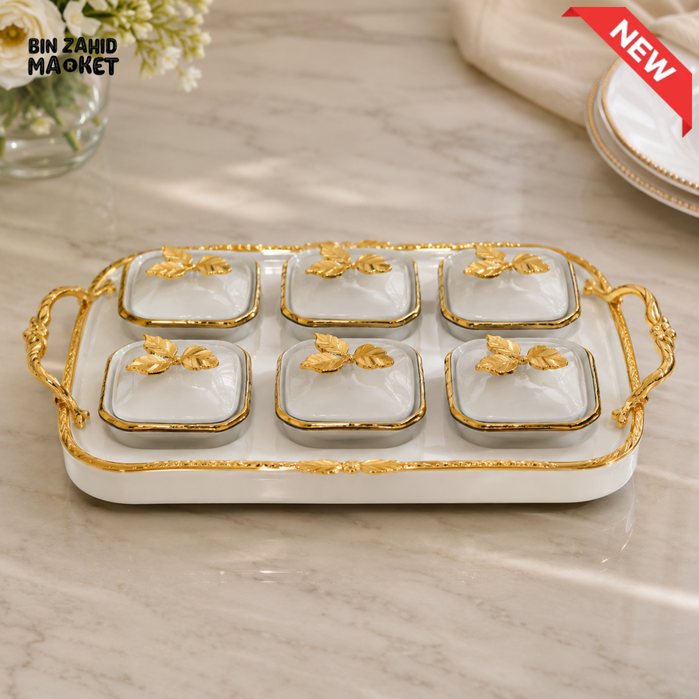 GOLDLUXA LUXURY 6-PIECE CONDIMENT SERVING SET