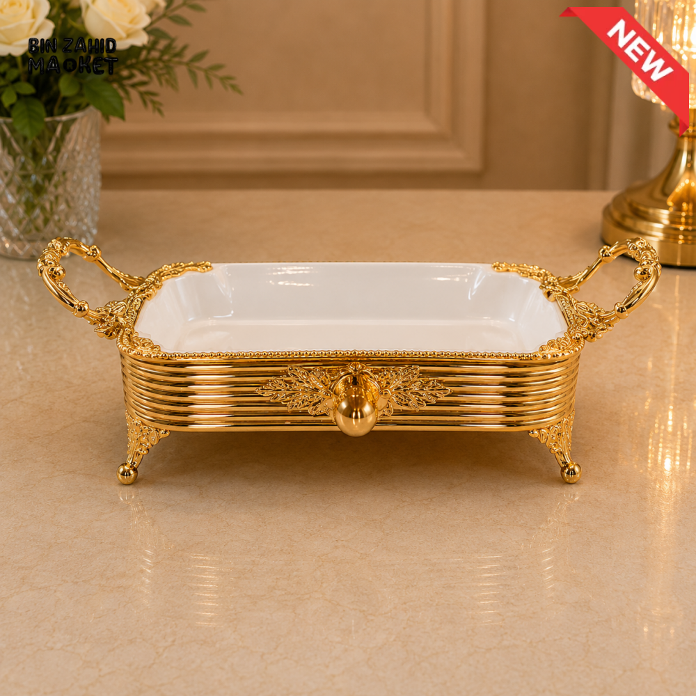GOLDLUXA RECTANGULAR CERAMIC SERVING DISH