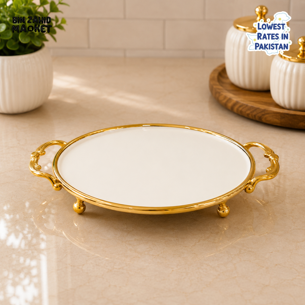 GOLDLUXA ROUND SERVING TRAY