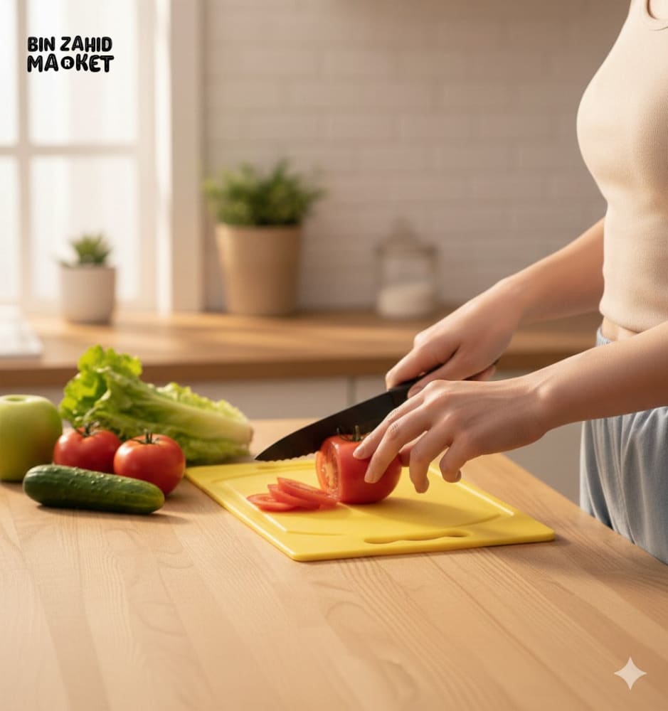 GREEN KITCHEN CUTTING BOARD SET WITH UTILITY KNIFE
