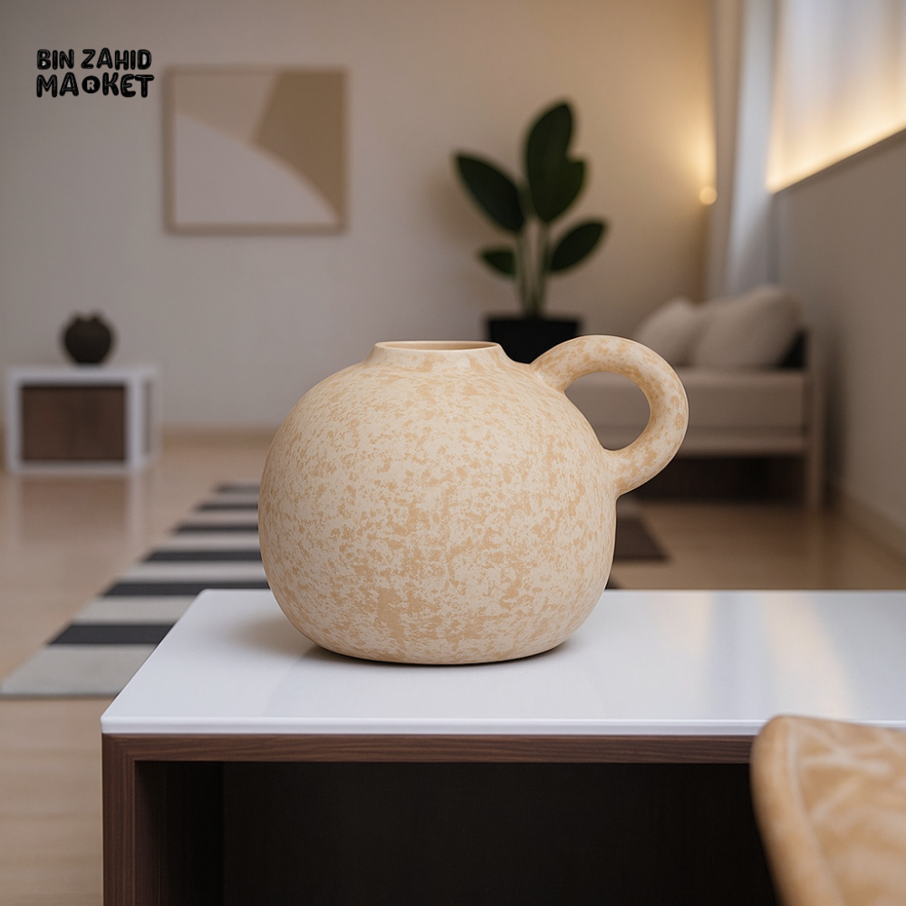 HANDCRAFTED SPECKLED CERAMIC VASE SET – LUXURY MODERN HOME DECOR LARGE