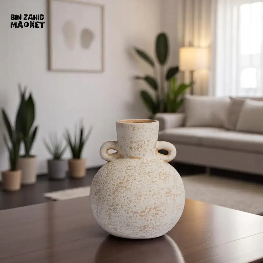 HANDCRAFTED SPECKLED CERAMIC VASE SET – LUXURY MODERN HOME DECOR MEDIUM