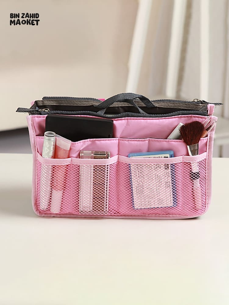 HANDHELD DOUBLE ZIPPER COSMETIC BAG