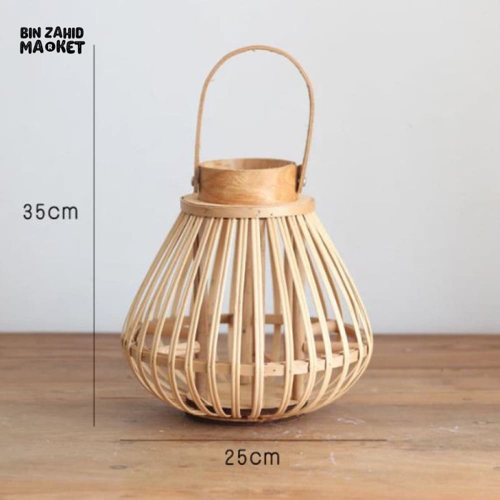 HANDMADE BAMBOO WIND LANTERN CANDLE HOLDER ORNAMENT