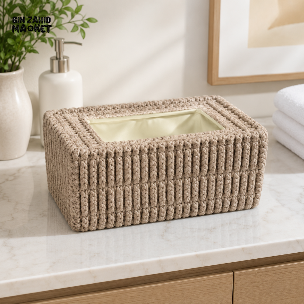 HANDWOVEN ROPE TISSUE BOX COVER
