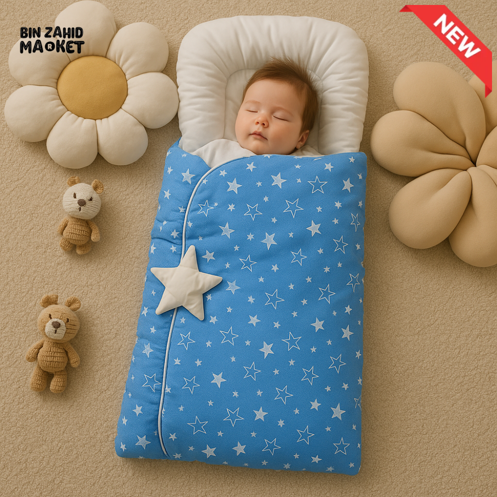 BABY SLEEPING BAG - BLUE STAR PRINT
