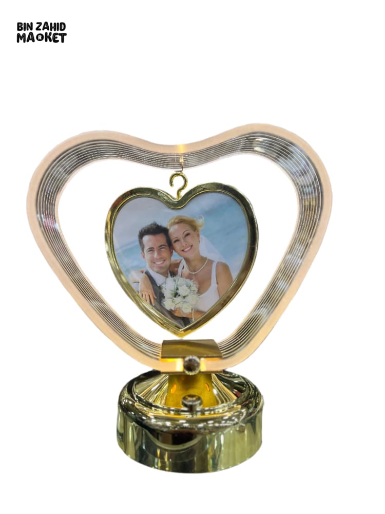 HEART-SHAPED ACRYLIC LED TABLE LAMP WITH PHOTO FRAME – USB RECHARGEABLE TRICOLORED AMBIENT NIGHT LIGHT FOR HOME DECOR