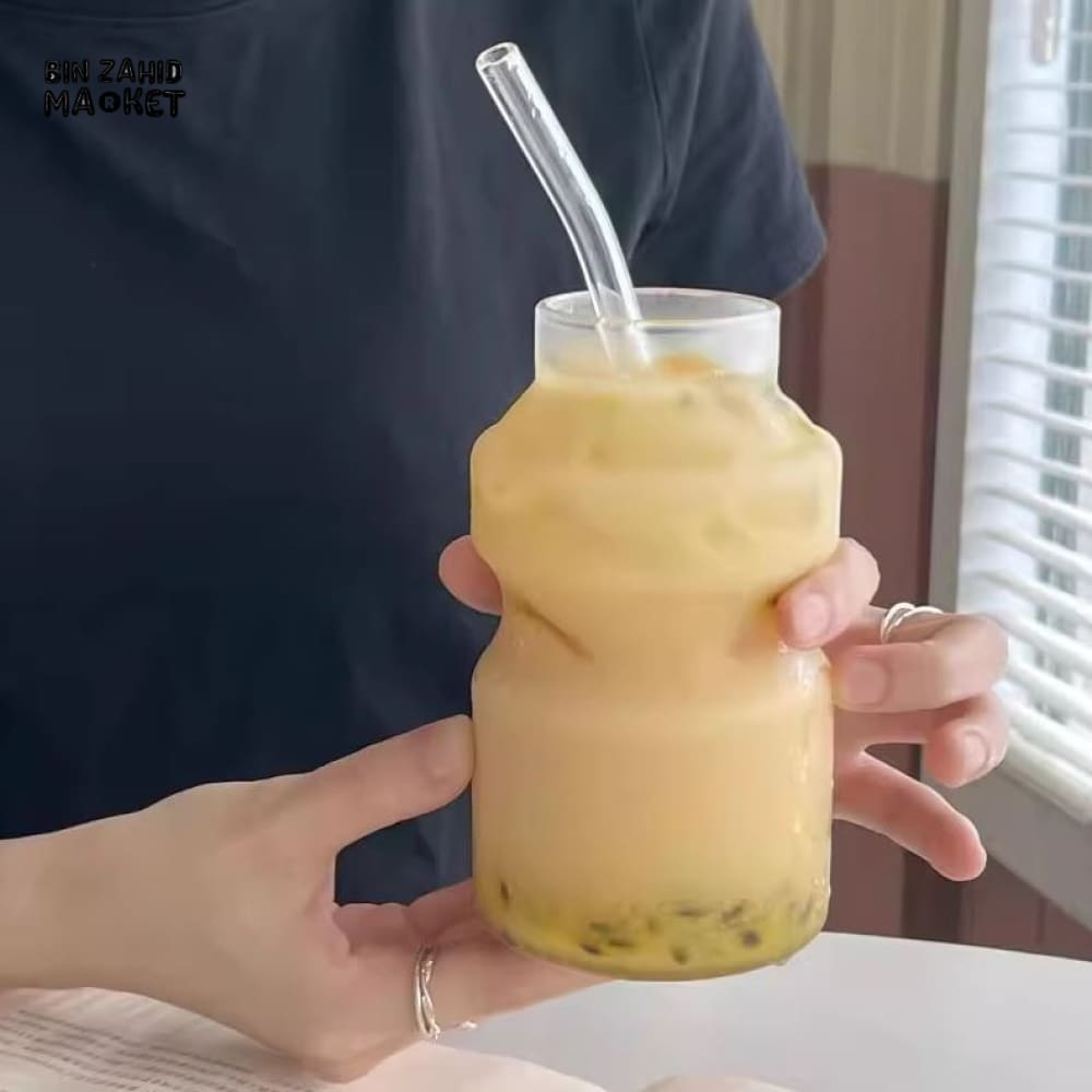 HEAT-RESISTANT GLASS CUP – ELEGANT DESIGN FOR COFFEE & ICED TEA