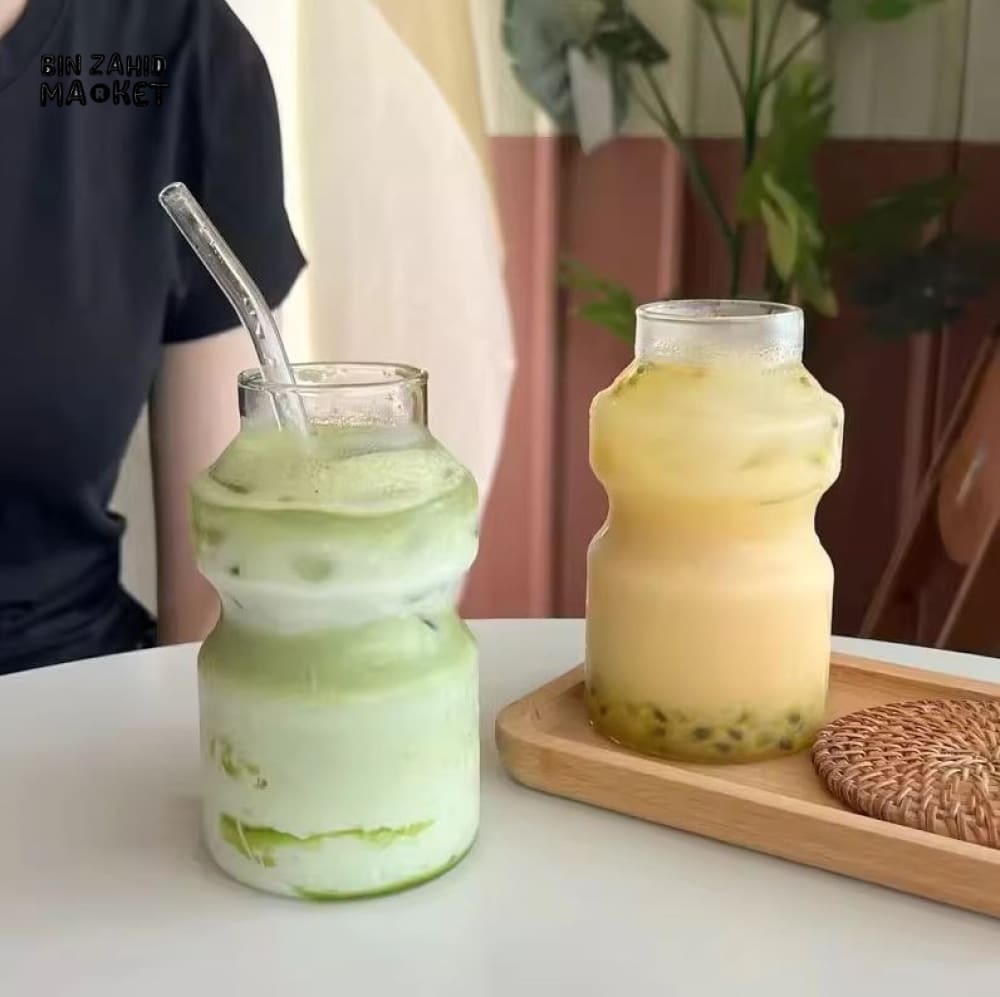 HEAT-RESISTANT GLASS CUP – ELEGANT DESIGN FOR COFFEE & ICED TEA